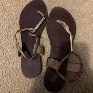 Gold Snakeskin Sandals